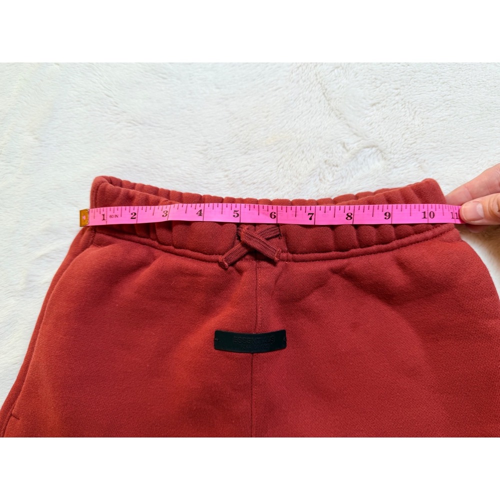 Fear of God Essentials Sweatpants Kids 8 Crimson Red University Logo Joggers - Picture 11 of 12